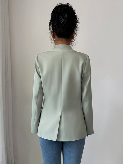 Ruimvallende blazer dames met revers en twee kleppenzakken