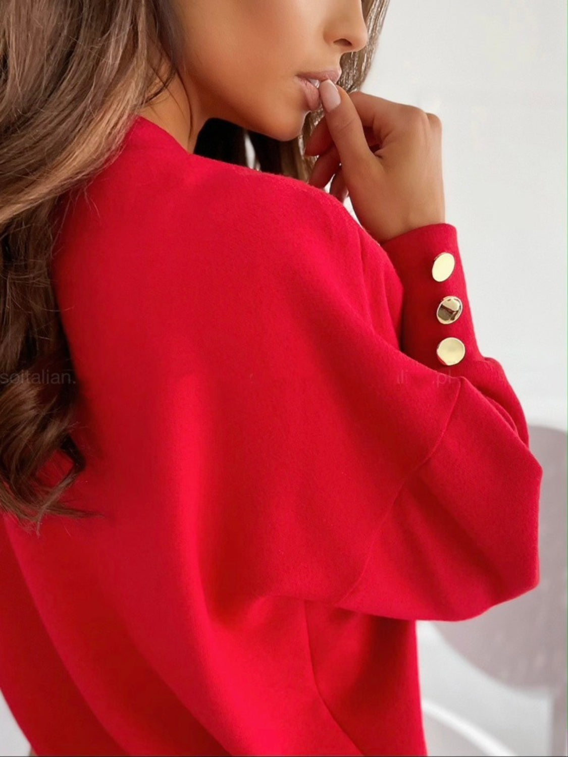 Sweater dames met V-hals - detailfoto