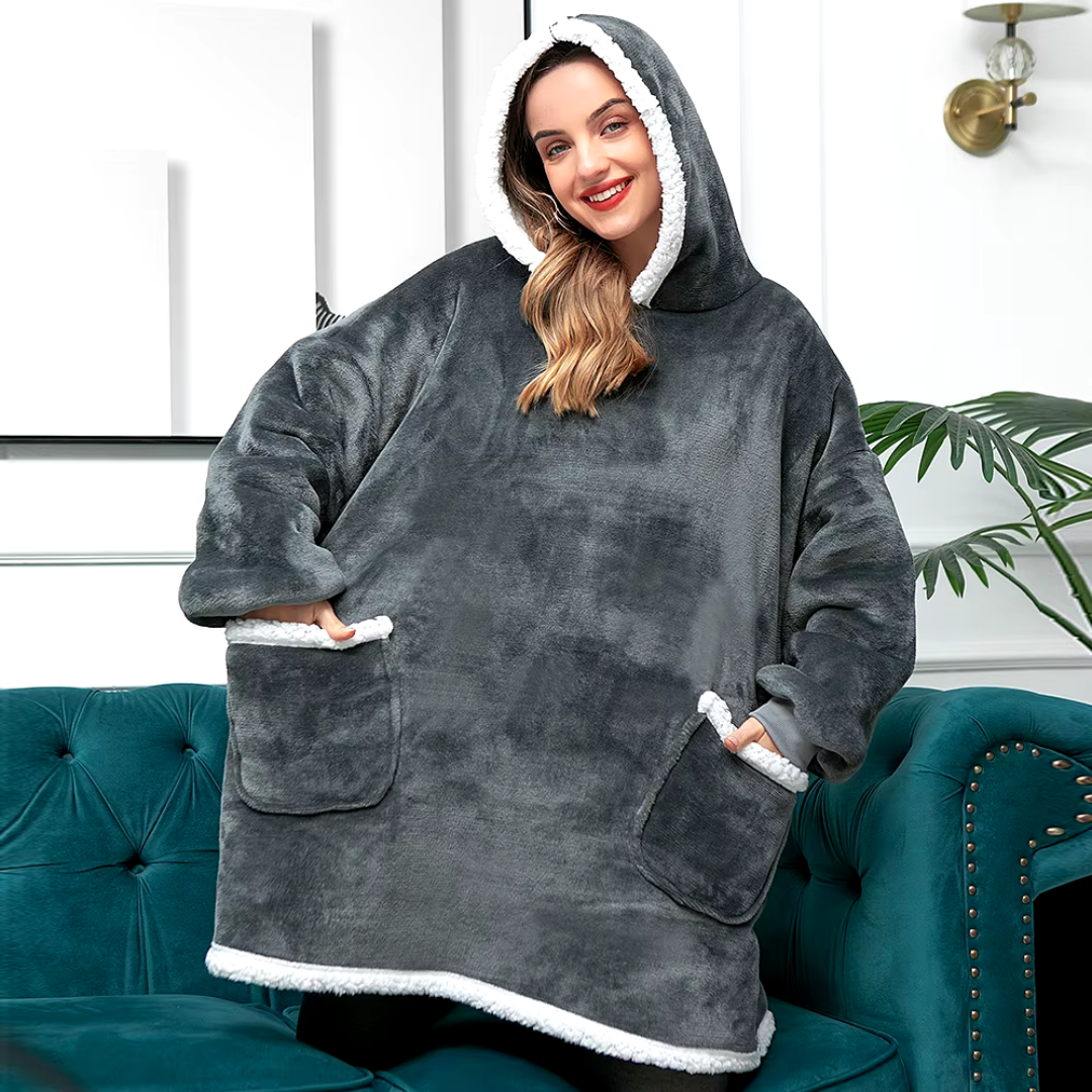 Hoodie Oversized - Sherpa Fleece, Warm en Ideaal voor Thuis