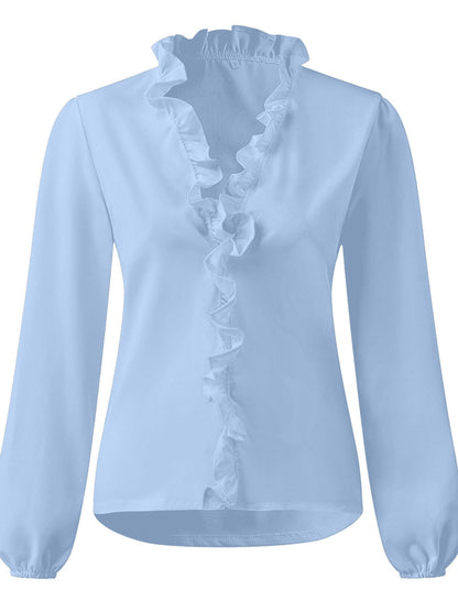 Blouse dames met ruche - detailfoto
