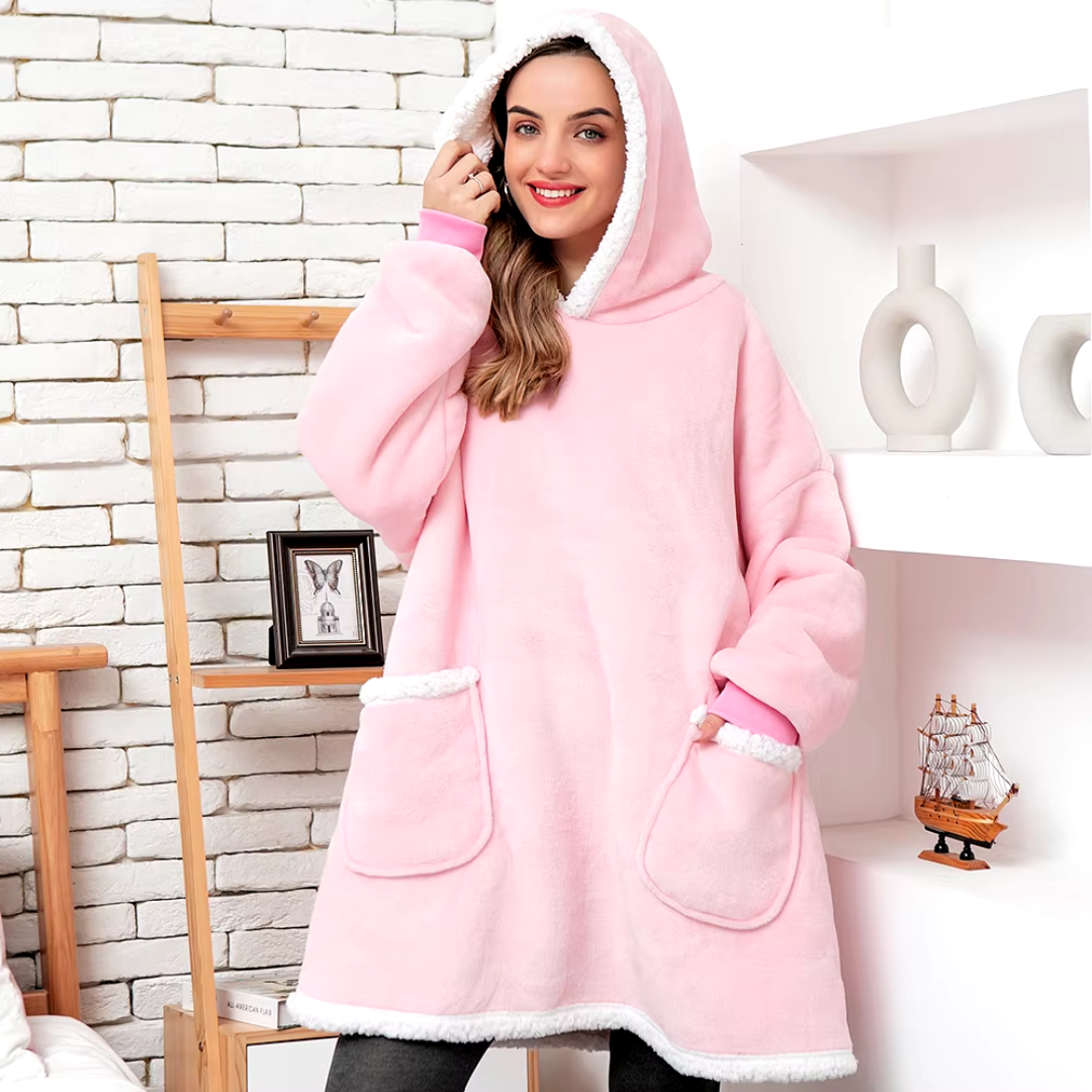 Hoodie Oversized - Sherpa Fleece, Warm en Ideaal voor Thuis