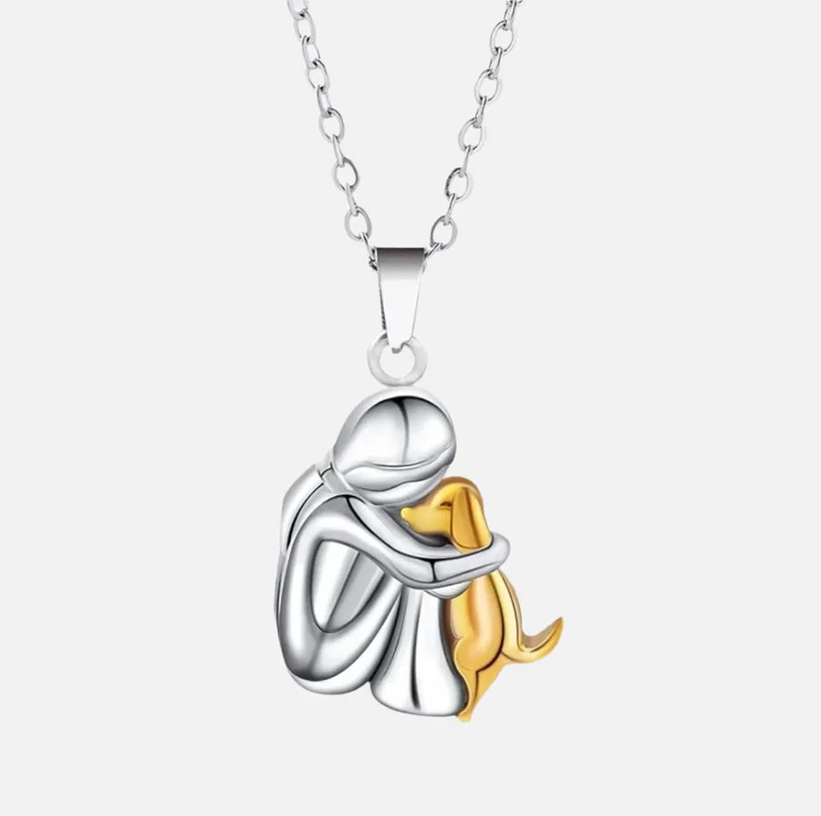 Halsketting met Hondenpoot en Hart – Elegant Sieraad voor Hondenliefhebbers