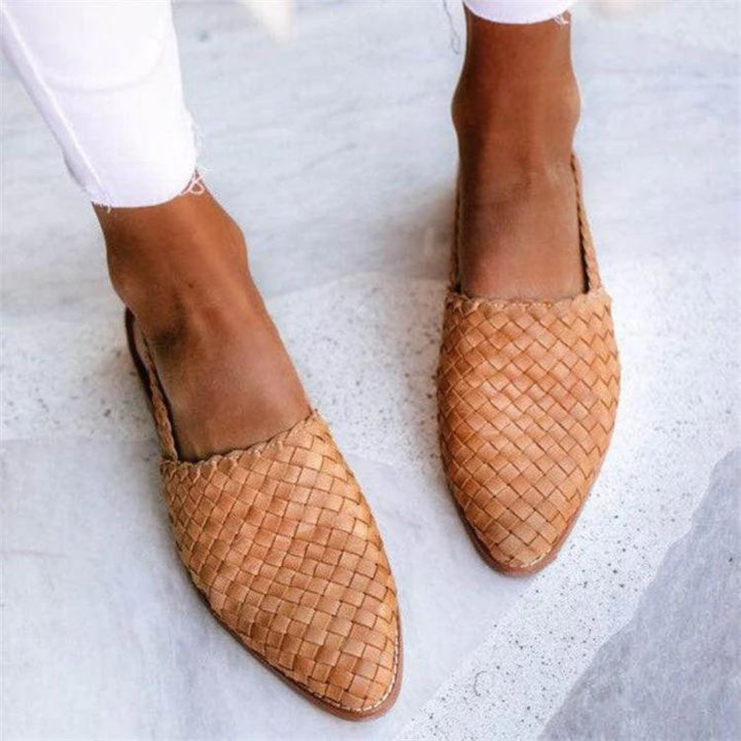 Elegante gevlochten ballerinas dames - comfortabele verfijnde platte schoenen