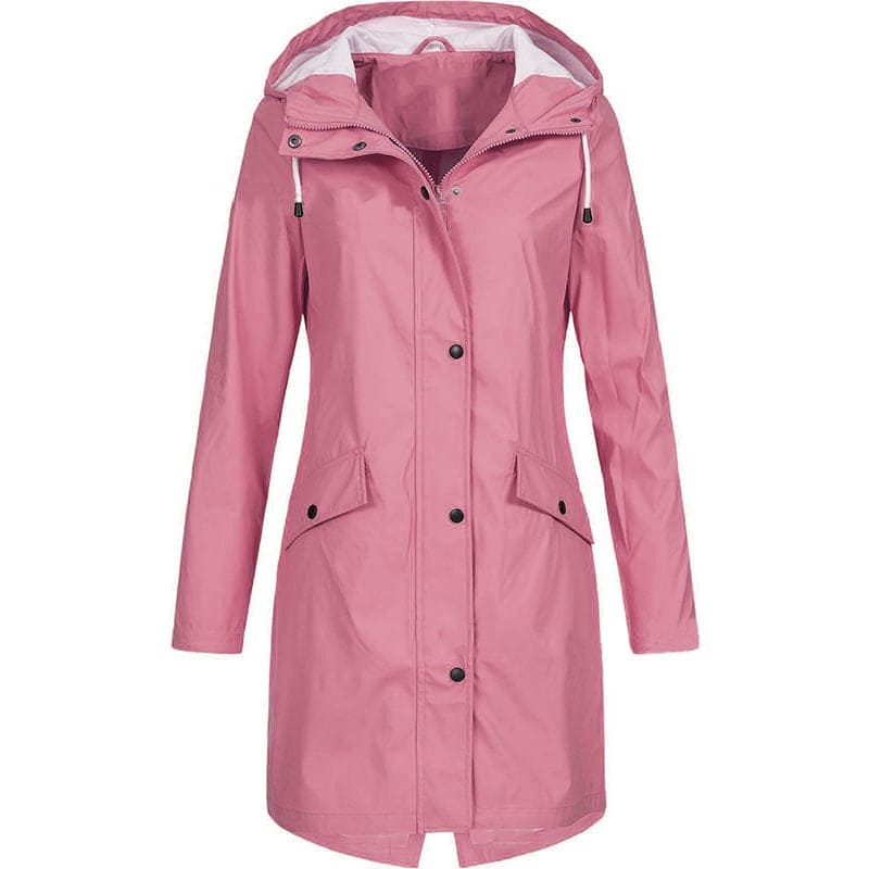 Dames Regenjas met Capuchon – Waterdicht Kniehoog Model voor Outdoor en Stad