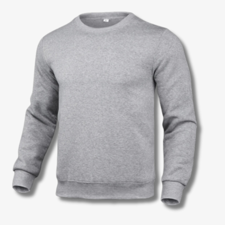 Effen herensweater met ronde hals in Lichtgrijs