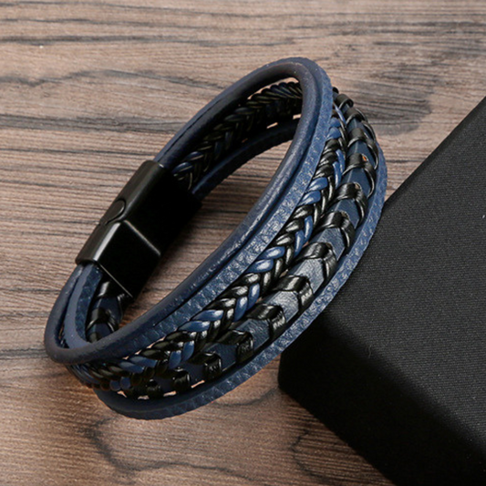 Leren Armband Heren Gevlochten — Stoere Armband met Magneetsluiting
