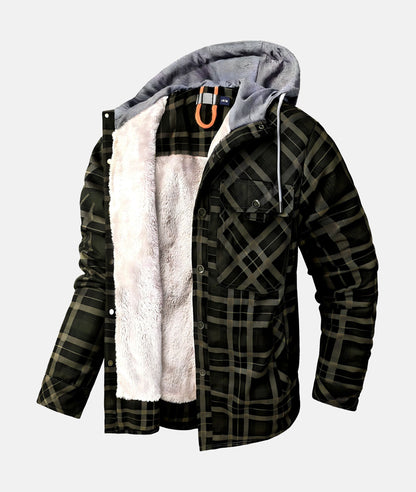 Heren Geruite Jas - Fleece Voering - Warme Winterjas - Casual Stijl