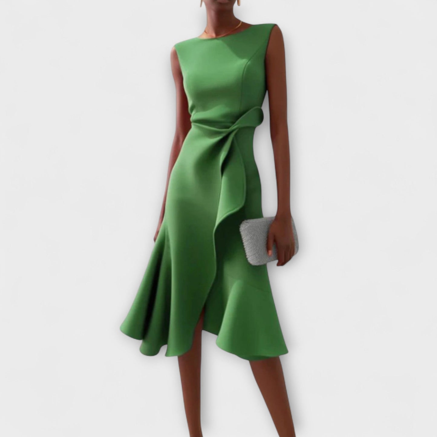 Asymmetrische Midi Jurk Dames | Gedrapeerd Vrouwelijk Design