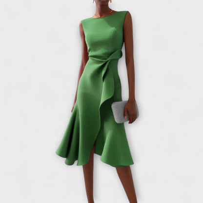 Asymmetrische Midi Jurk Dames | Gedrapeerd Vrouwelijk Design