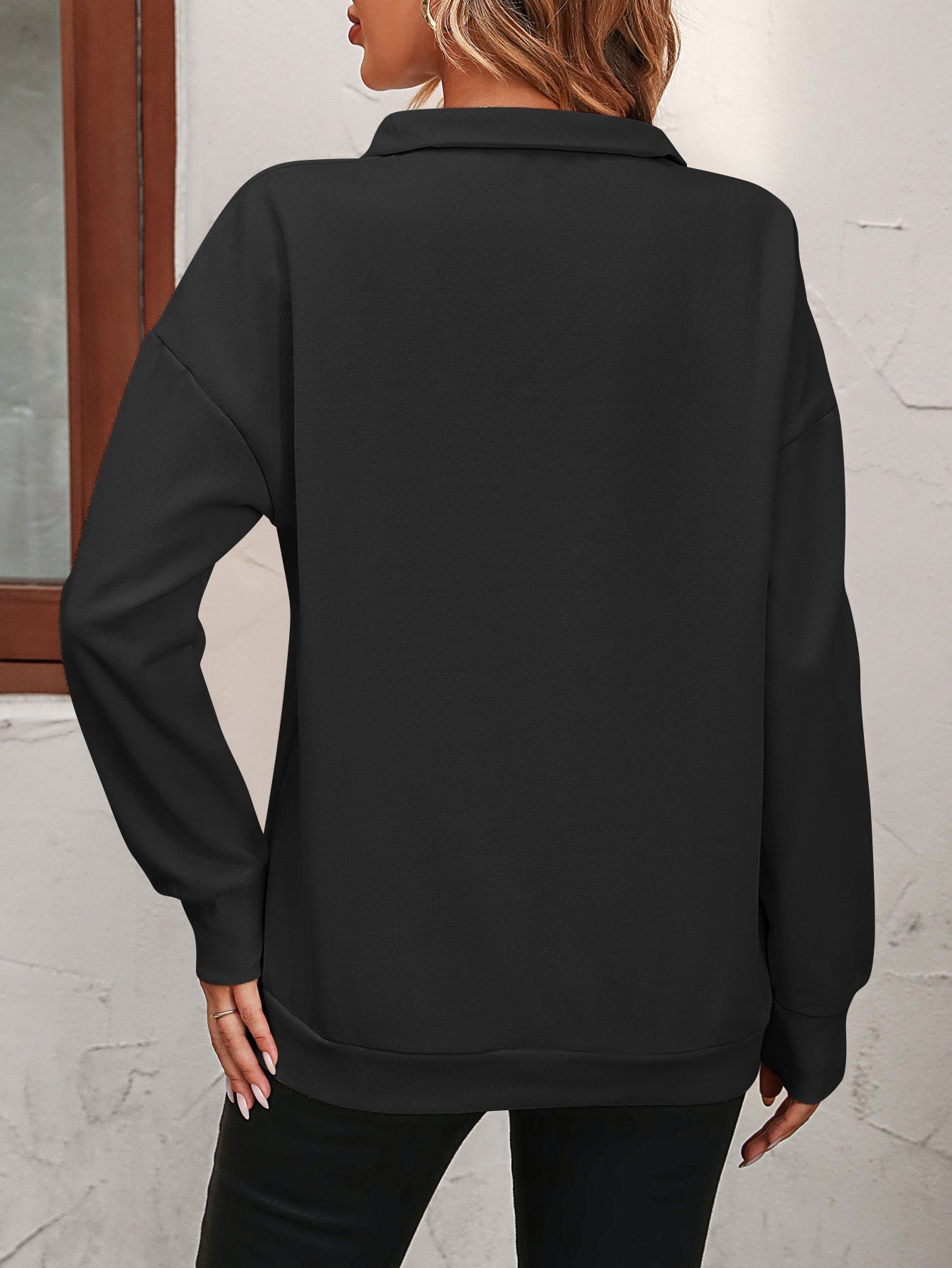 Sweater dames met halve rits - detailfoto