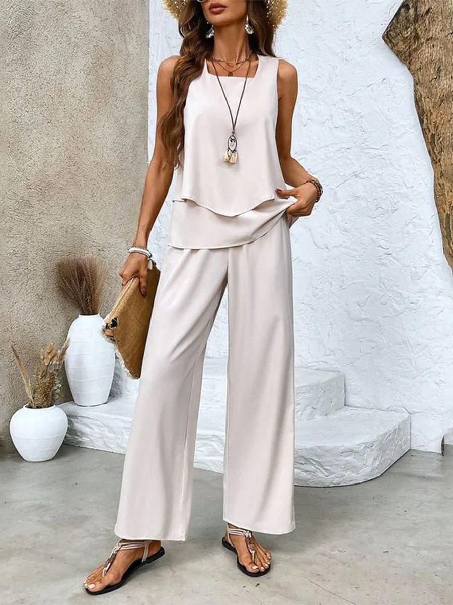 Chique tweedelige set dames - elegante veelzijdige matching set