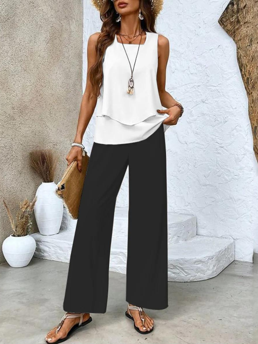 Chique tweedelige set dames - elegante veelzijdige matching set
