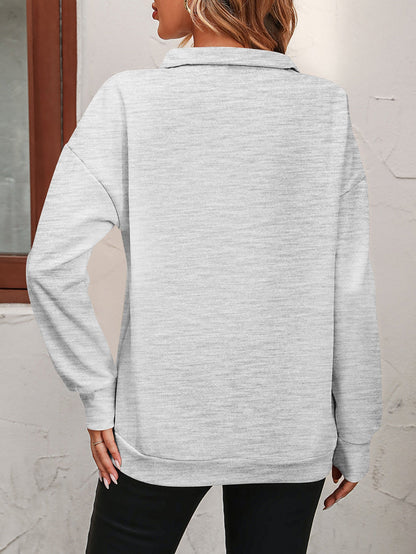 Sweater dames met halve rits - detailfoto