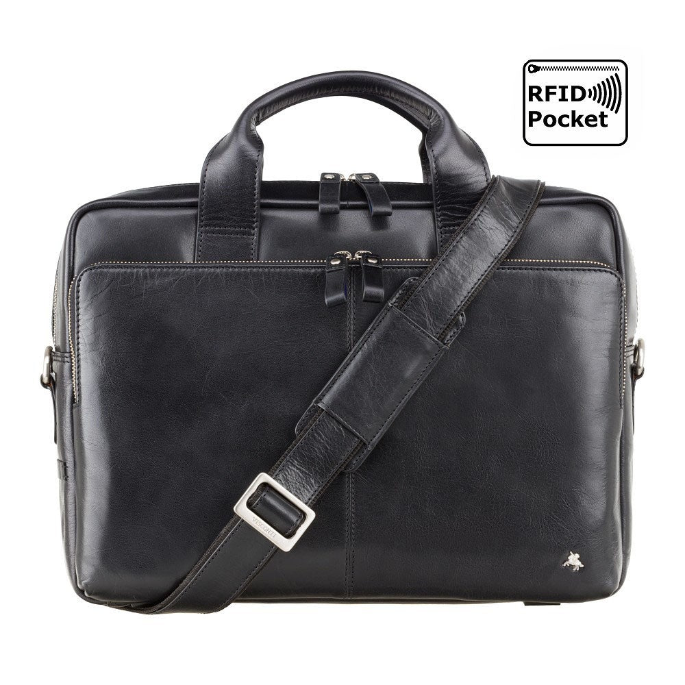 Laptop Tas - Unisex - Hugo 13" Laptoptas van Hoogwaardig Leer met Modern Design en Bescherming