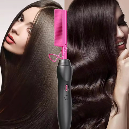 GlamPress Draagbare Haarstyling & Baardkam – Keramisch, 2-in-1, Reisklaar