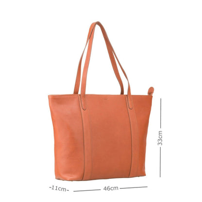 Laptop Tas - Dames - Luxe 13" Work Tote Bag van Hoogwaardig Leer met Ruime Opbergruimte en Stijlvol Ontwerp