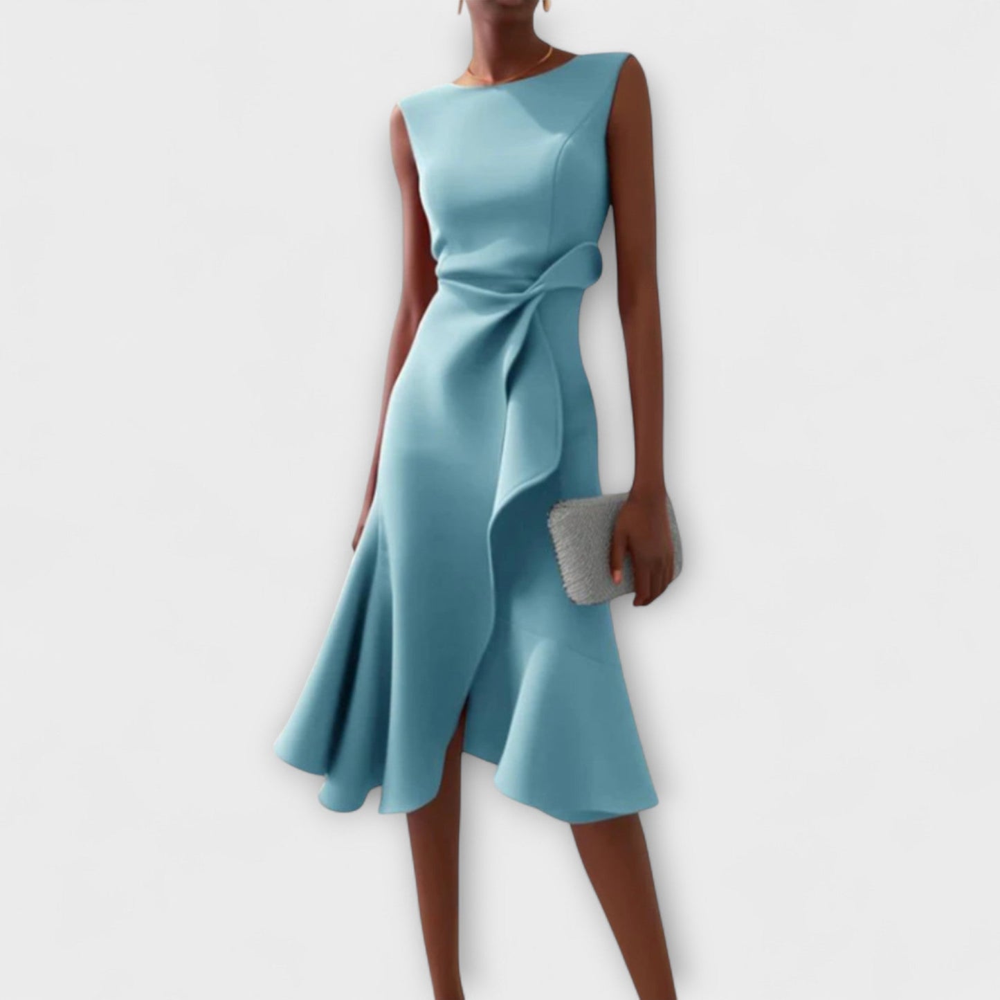 Asymmetrische Midi Jurk Dames | Gedrapeerd Vrouwelijk Design