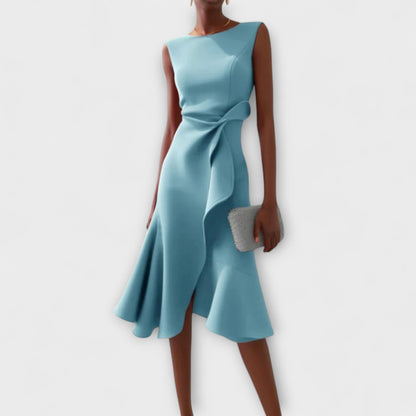 Asymmetrische Midi Jurk Dames | Gedrapeerd Vrouwelijk Design