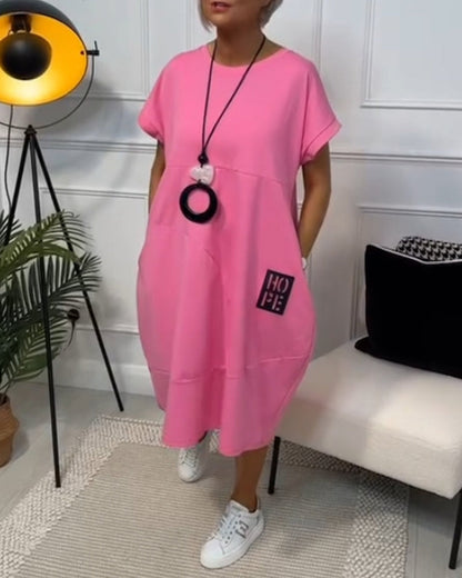 Luchtige Zomerjurk met Zakken – Casual Losvallend Design van Katoen