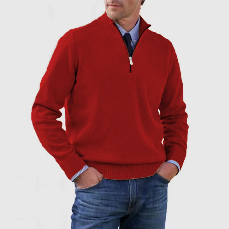 Herentrui met halve rits in Rood