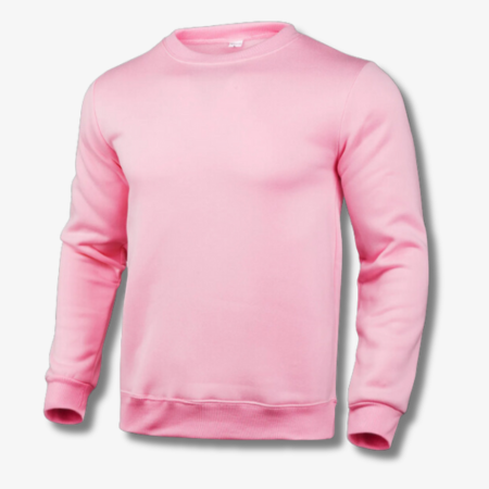 Effen herensweater met ronde hals in Roze