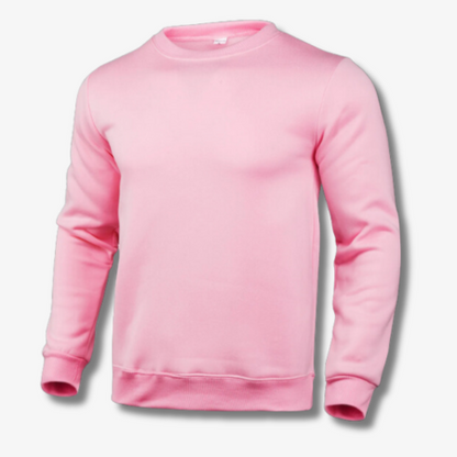 Effen herensweater met ronde hals in Roze