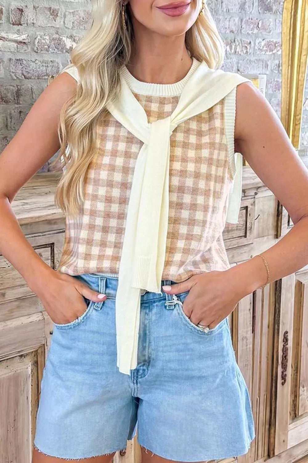 Spencer dames met ruit - detailfoto