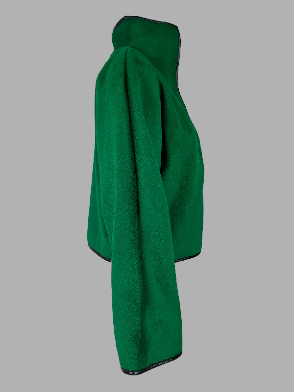 Cape jack dames cropped met hoge opstaande kraag