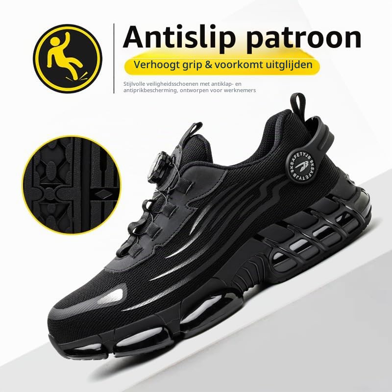 Werkschoenen heren met versterkte neus - antislip - antislip zoolprofiel