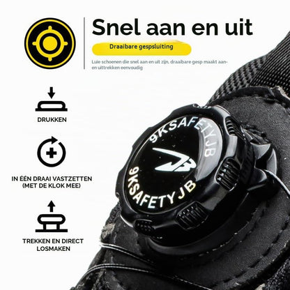 Werkschoenen heren met versterkte neus - antislip - draaisluiting