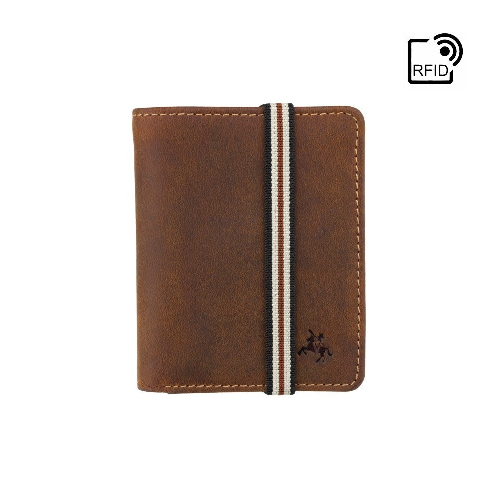 Banded Card Wallet - Unisex - Stijlvolle leren portemonnee met elastische band voor kaarten en cash