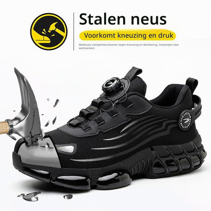 Werkschoenen heren met versterkte neus - antislip - stalen neus