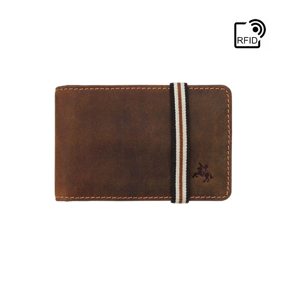 Banded Card Wallet - Unisex - Stijlvolle en Dunne Portemonnee van Hoogwaardig Leder met Elastische Band