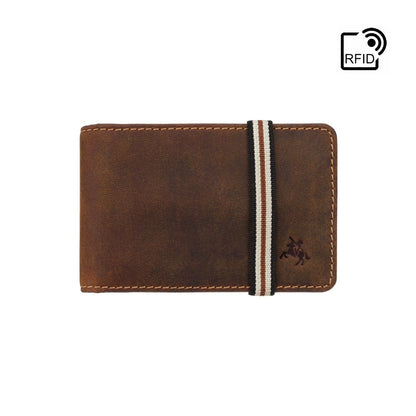 Banded Card Wallet - Unisex - Stijlvolle en Dunne Portemonnee van Hoogwaardig Leder met Elastische Band