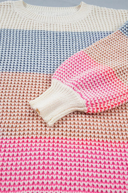 Trui dames met kleurvlakken - detailfoto