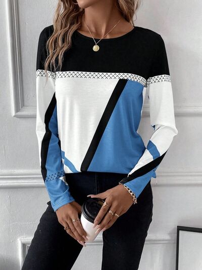 Shirt dames met kleurvlakken - detailfoto