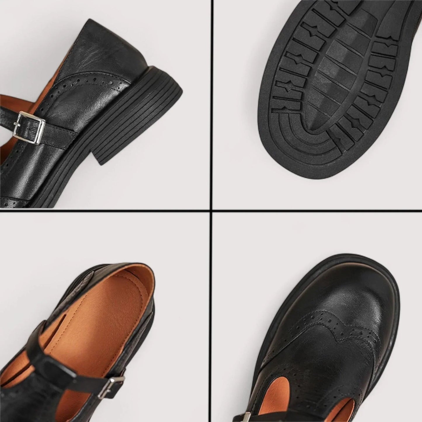 Mary Jane schoenen zwart dames - anti-slip zool onderaanzicht detail