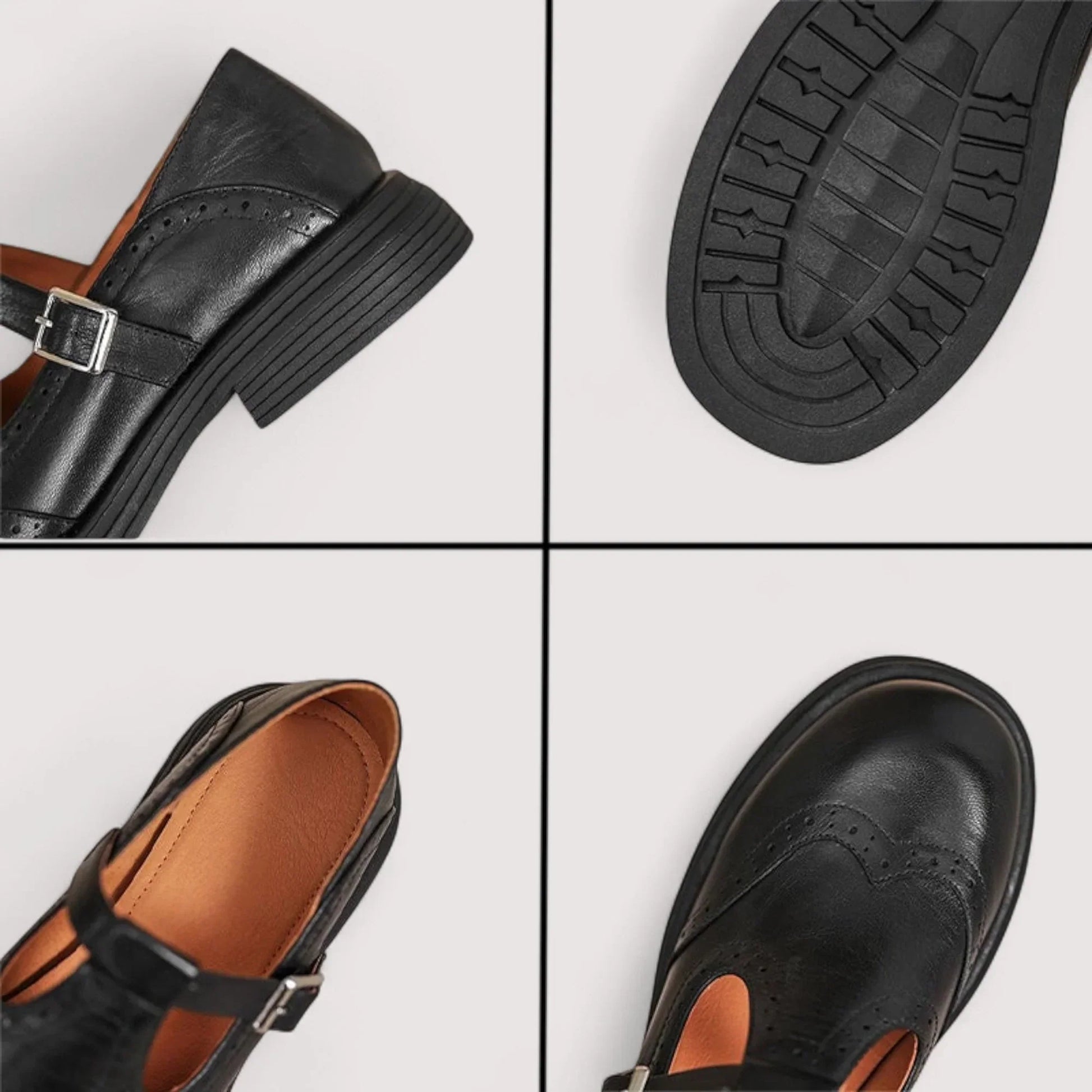 Mary Jane schoenen zwart dames - anti-slip zool onderaanzicht detail