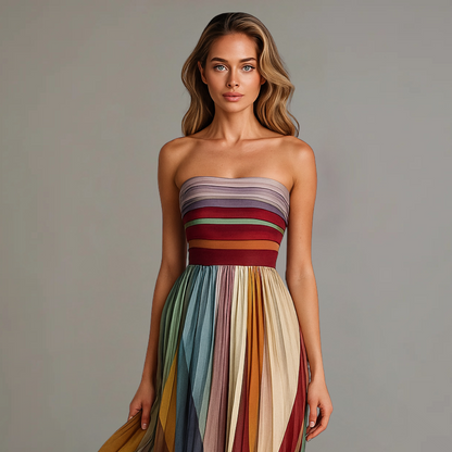 Feestelijke glam maxi jurk dames - stralende elegante avondjurk voor speciale gelegenheden