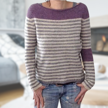 Gestreepte Alia Pullover – Comfort en Stijl in Eén