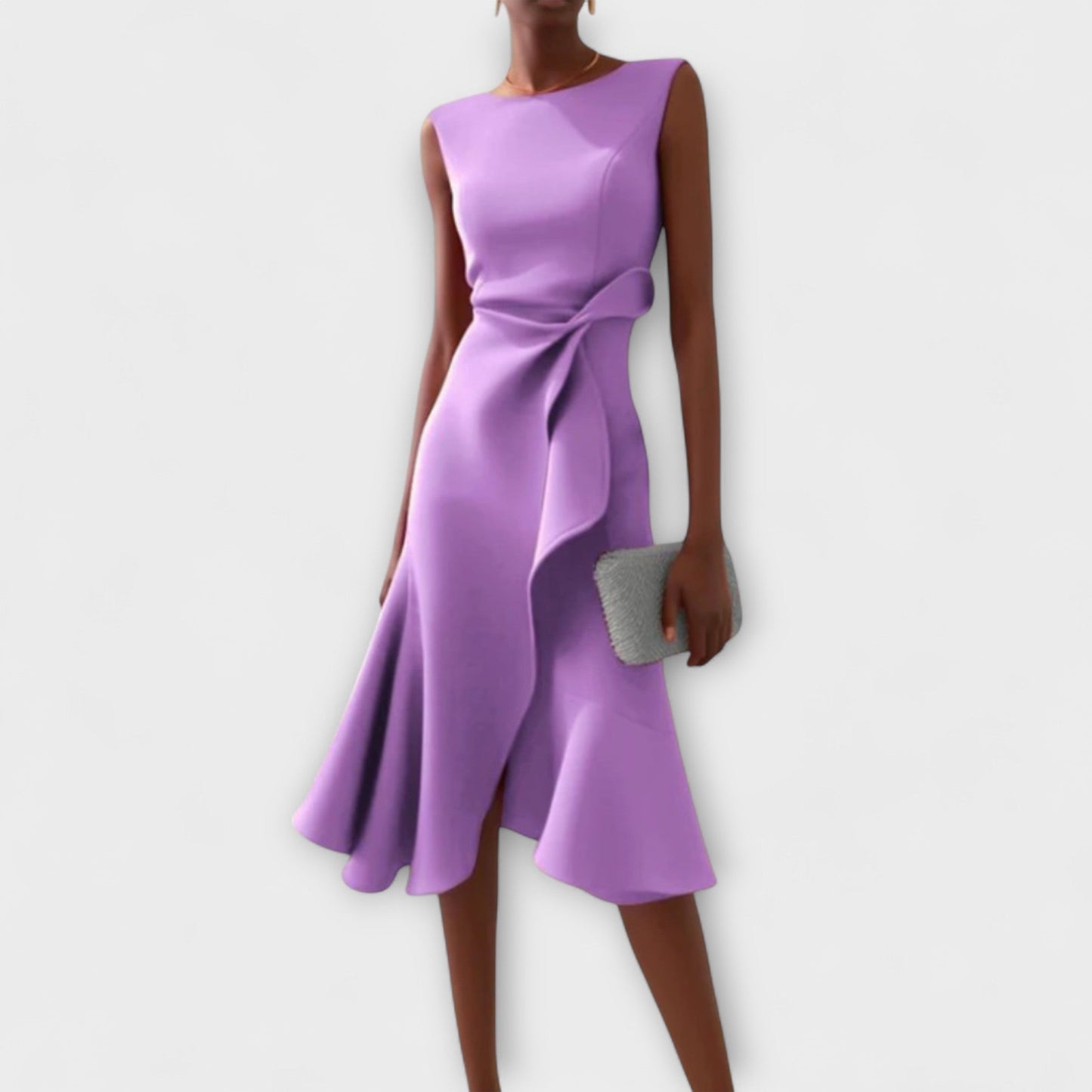 Asymmetrische Midi Jurk Dames | Gedrapeerd Vrouwelijk Design