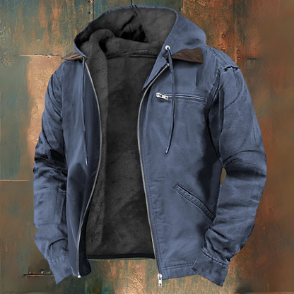 Heren winterjas met warme voering en retro look