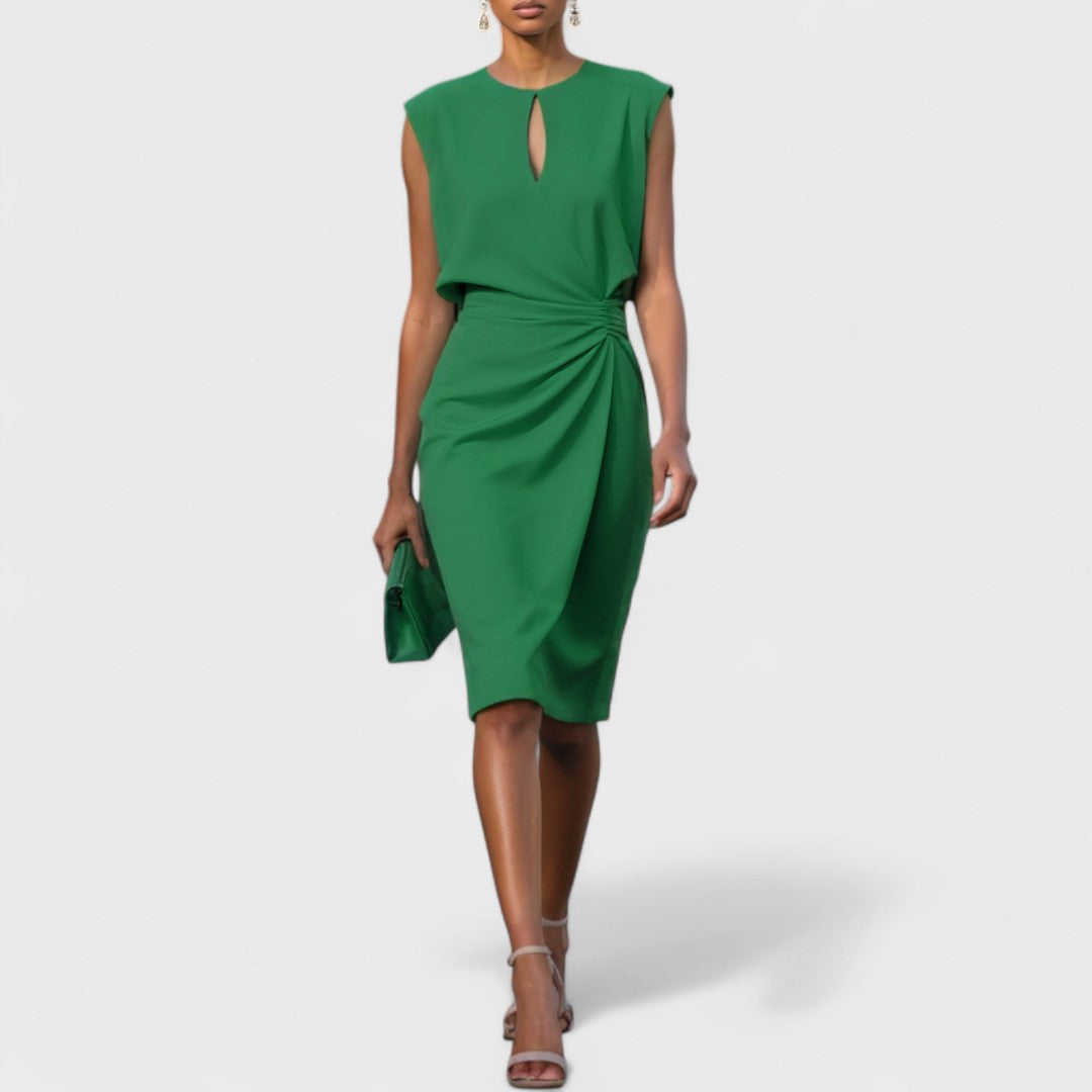 Elegante jurk groen dames - verfijnde snit voor feest of zakelijk