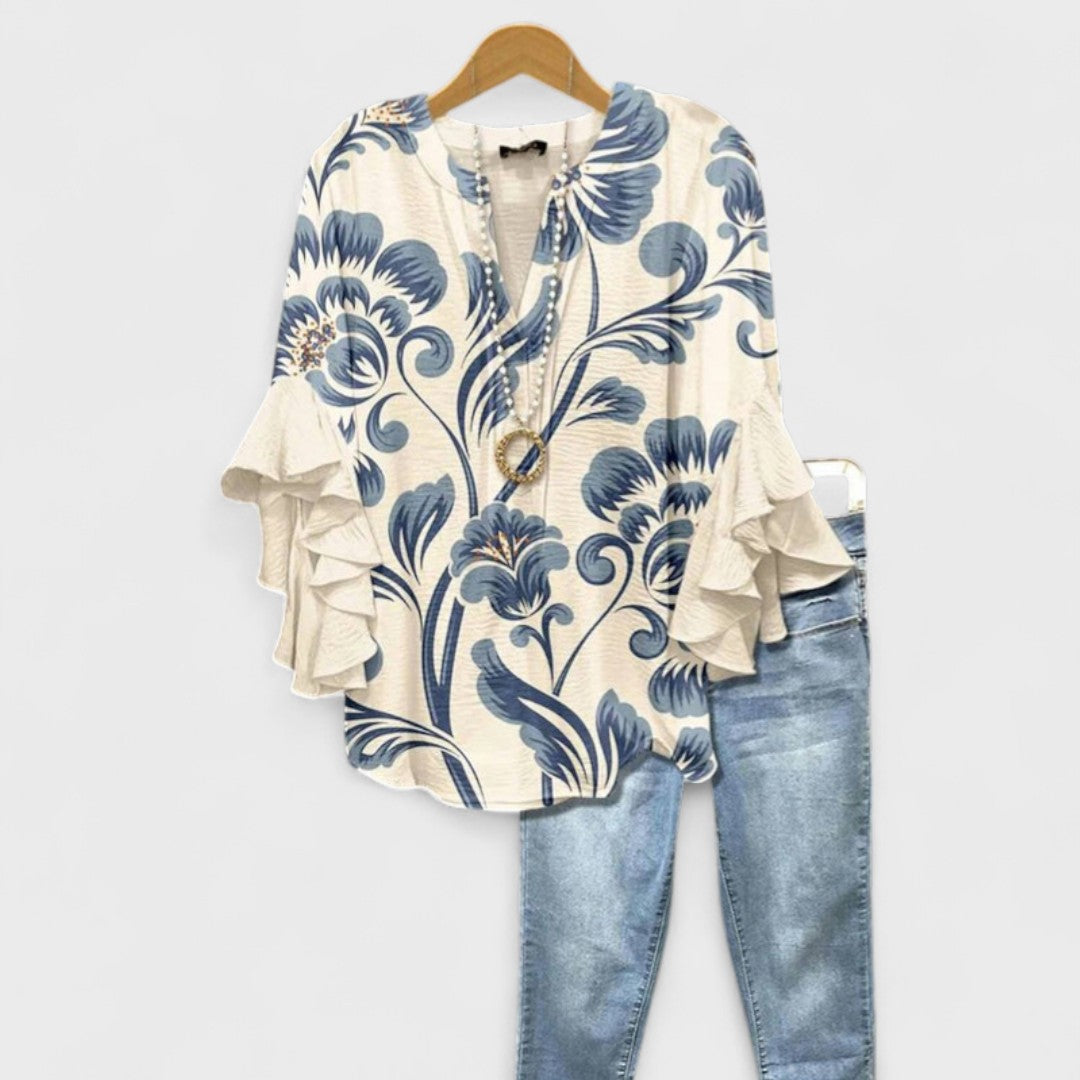 Lichte damesblouse overdag - verfijnde veelzijdige blouse dagelijks gebruik