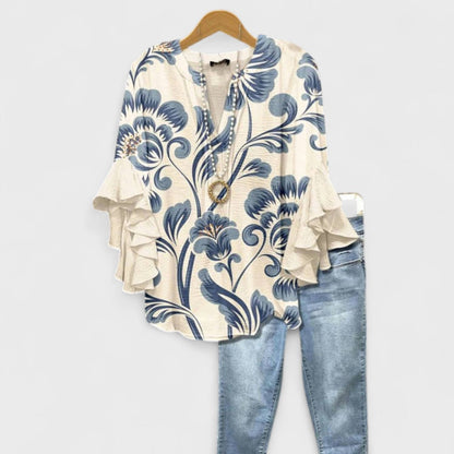 Lichte damesblouse overdag - verfijnde veelzijdige blouse dagelijks gebruik
