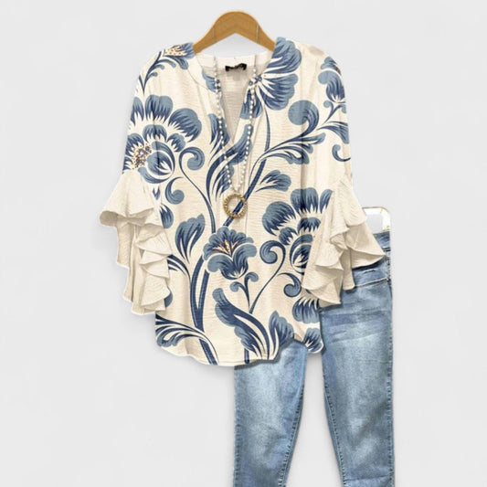 Lichte damesblouse overdag - verfijnde veelzijdige blouse dagelijks gebruik