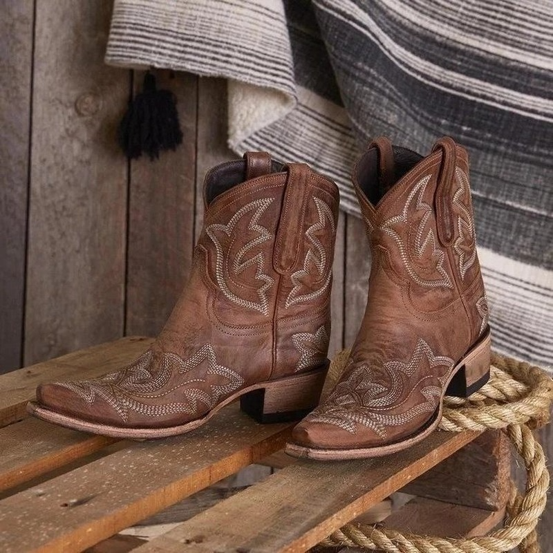 Texas - Geborduurde Cowboylaarzen - Bruin - Premium Leder