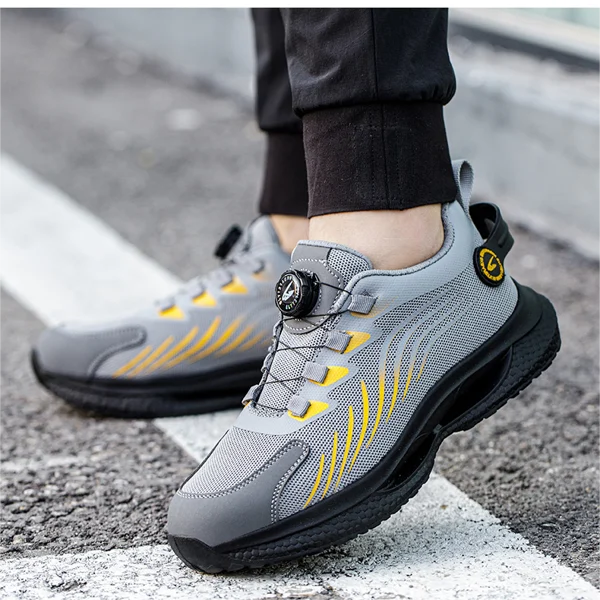 Werkschoenen heren met versterkte neus - antislip in grijs
