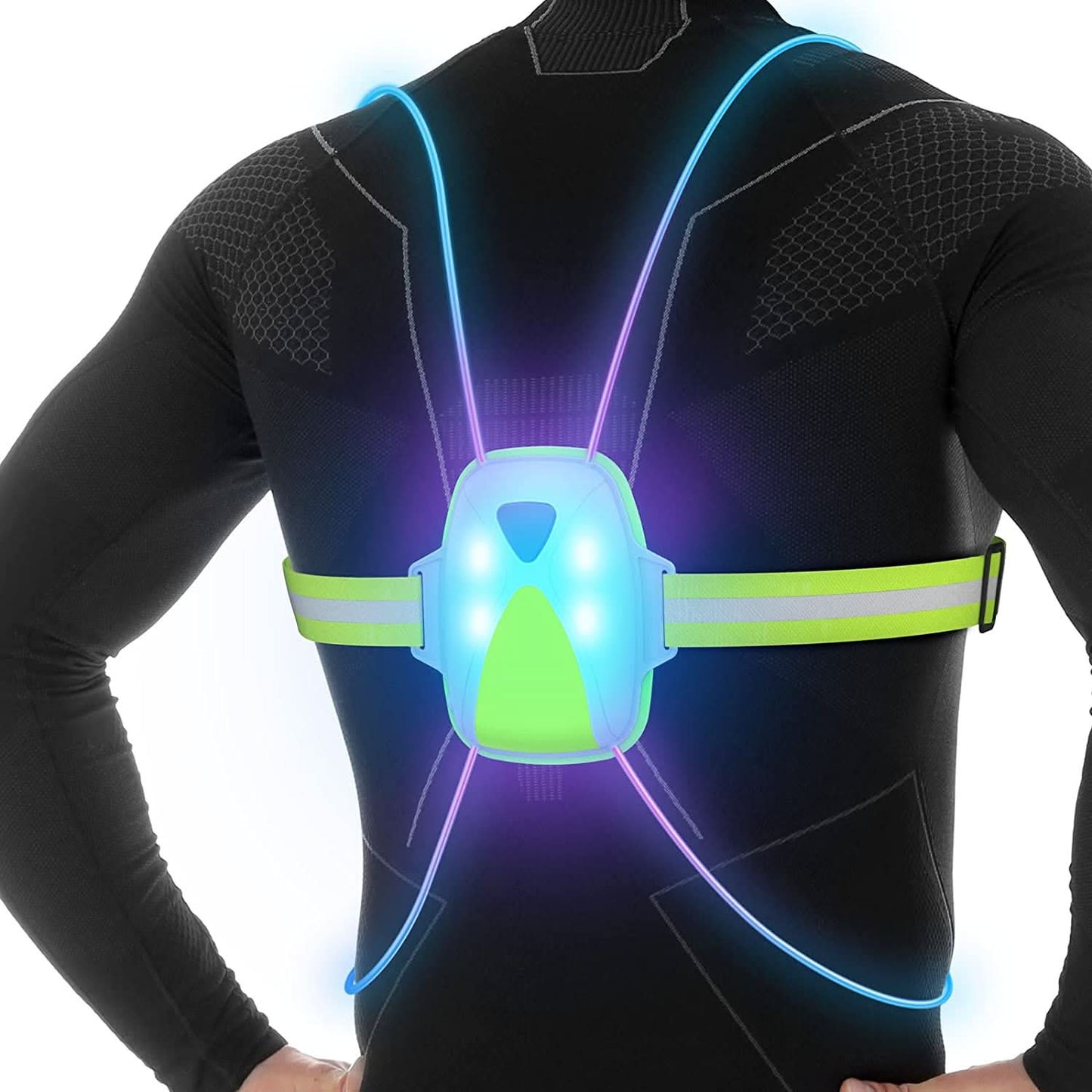 ReflectGlow LED veiligheidsvest met zes kleuren en verstelbare pasvorm