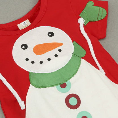 Milas Babyromper met Hoed - Kerstmis Sneeuwman - Katoen Polyester Mix